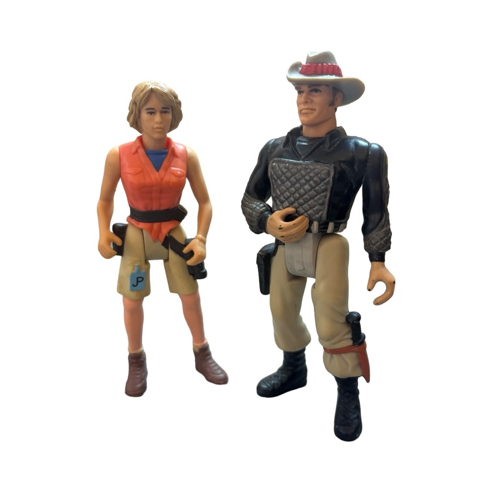 Vintage Kenner Jurassic Park ELLIE Sattler and SGT T-Rex Turner Figure 1993